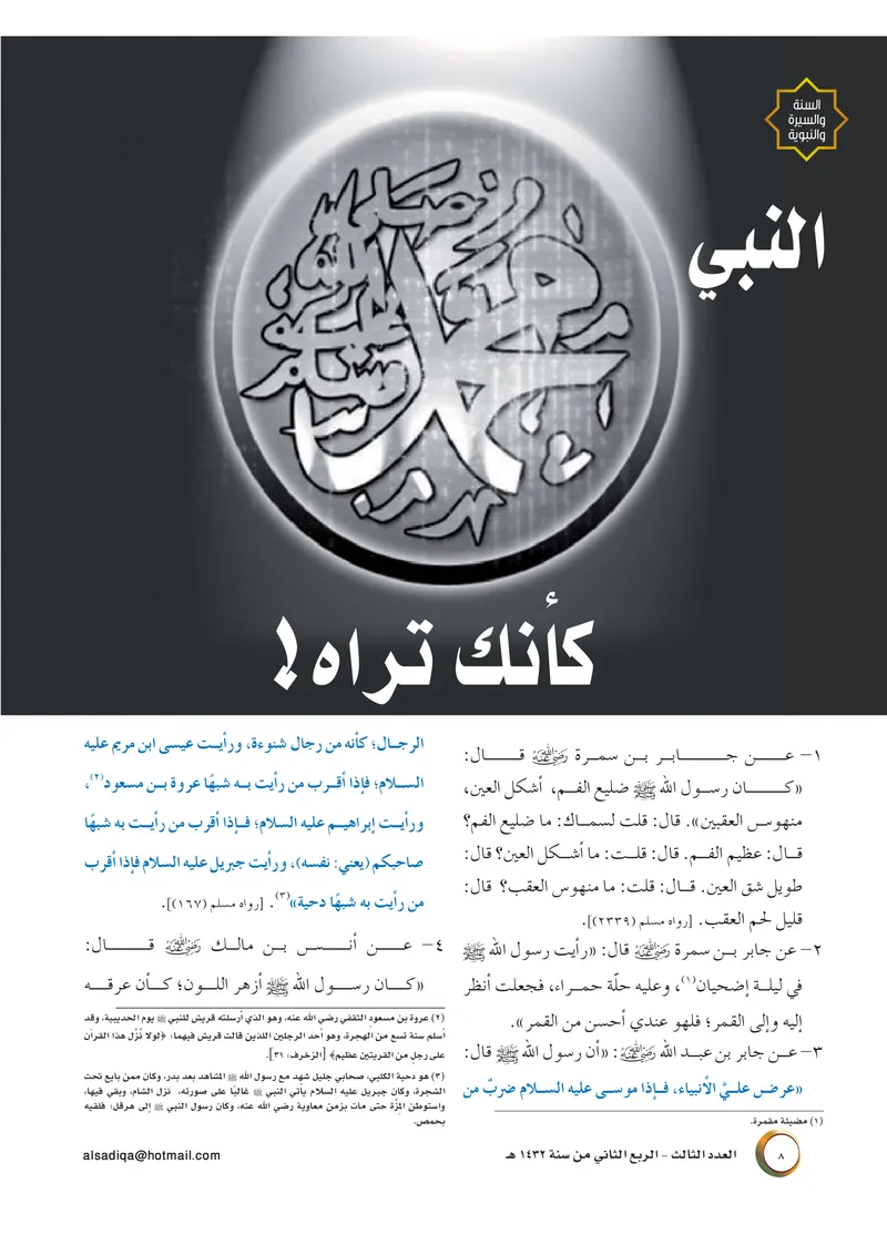 الصحيفة الصادقة، العدد ٣، الصفحة ٨ كما طُبعت
