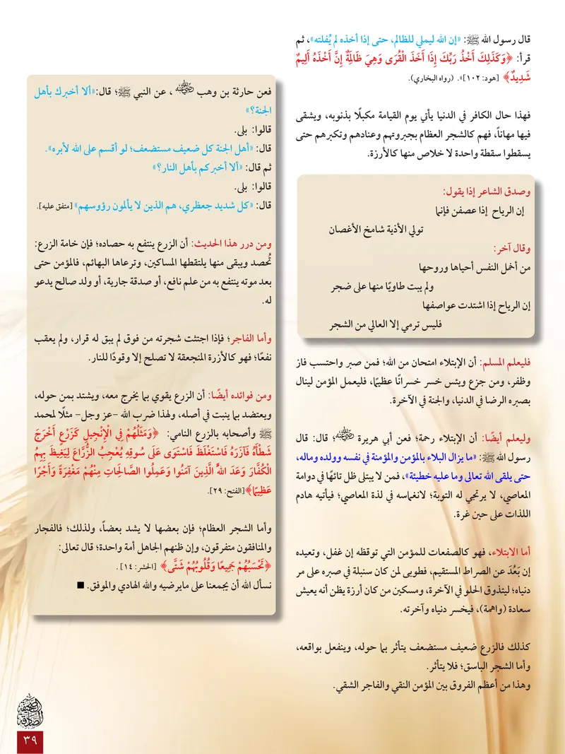 الصحيفة الصادقة، العدد ٦، الصفحة ٣٩ كما طُبعت