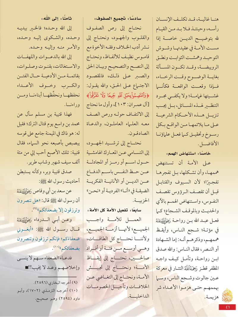 الصحيفة الصادقة، العدد ٩، الصفحة ٤٦ كما طُبعت